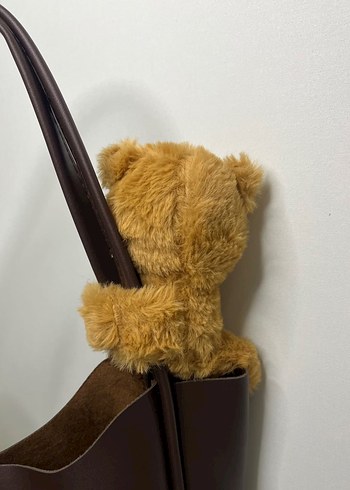 Kahverengi Peluş Ayıcık Oyuncak charm çanta - Görsel 2