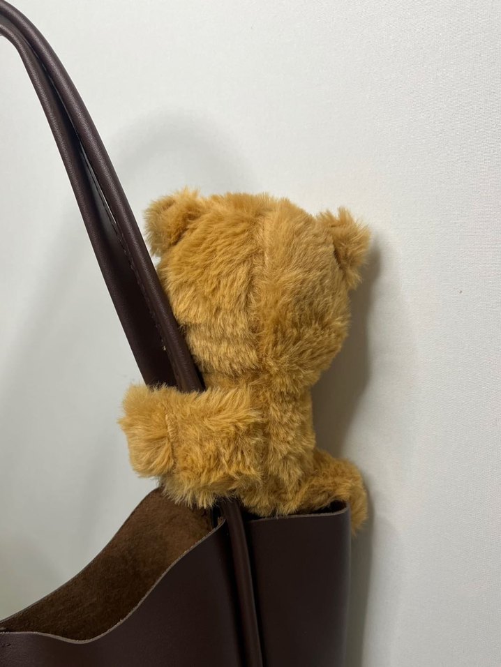 Kahverengi Peluş Ayıcık Oyuncak charm çanta - Görsel 2