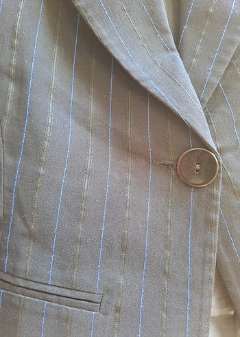 xs Beden Düğmeli, Uzun Kesim Kadın Lacivert Blazer