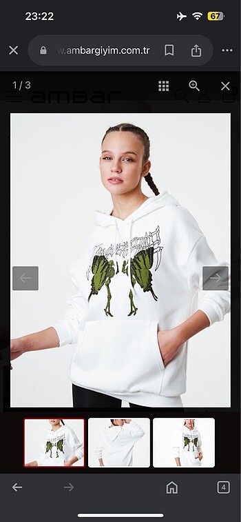 Kapüşonlu İskelet Baskılı Sweatshirt