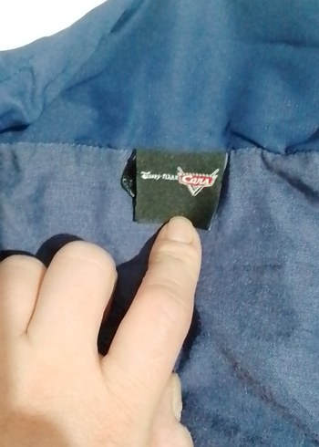 7 Yaş Beden Kapüşonlu Mavi Baskılı Fermuarlı Erkek Çocuk Ceketi