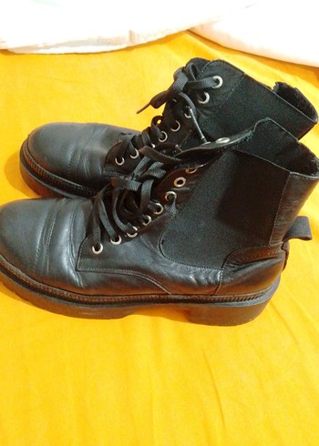Diğer Siyah Kemerli Platform Topuklu Punk Botlar