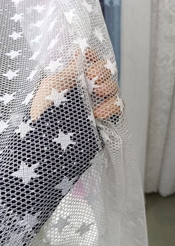 Nakışlı Beyaz Tül Perde - Görsel 4