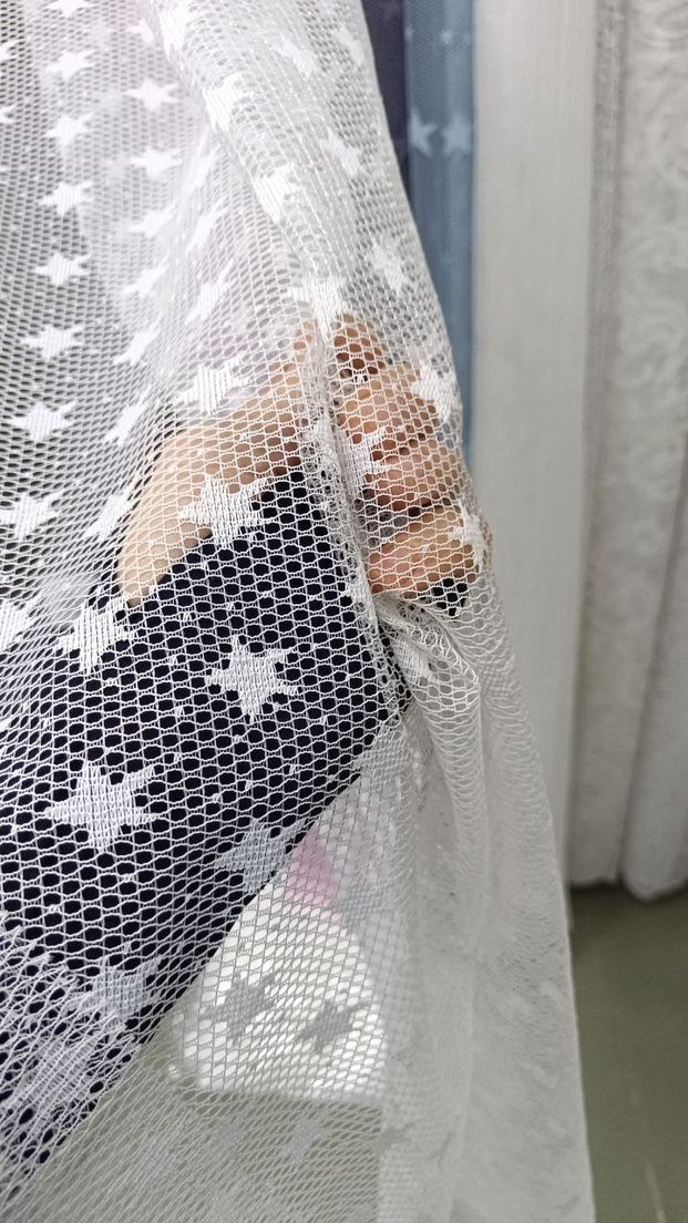 Nakışlı Beyaz Tül Perde - Görsel 4