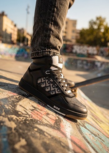 Dior Siyah Deri Sneaker