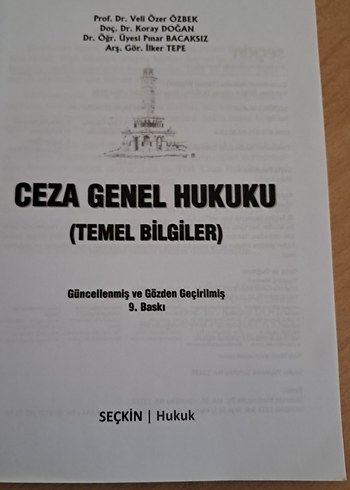  Ceza Genel Hukuku Temel Bilgiler - Seçkin
