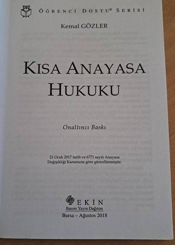  Kısa Anayasa Hukuku - Kemal Gözler