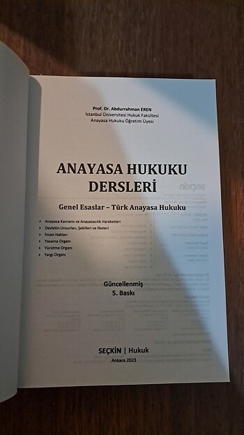  Anayasa Hukuku Dersleri