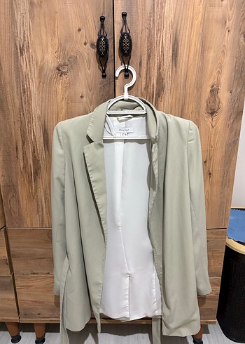 Kemerli Bej Kadın Blazer Ceket - Görsel 6