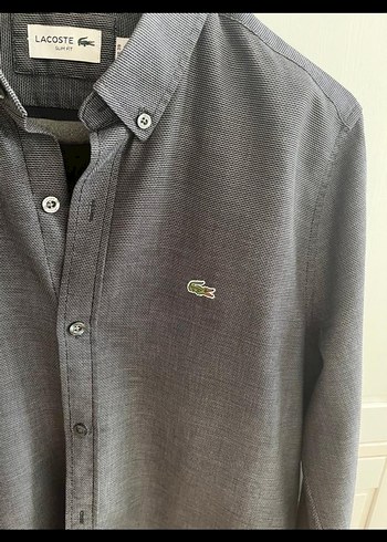 Düğmeli Gri Uzun Kollu Erkek Gömlek - Görsel 2