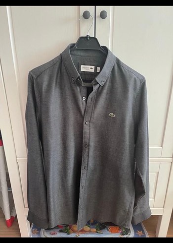 Düğmeli Gri Uzun Kollu Erkek Gömlek - Görsel 3