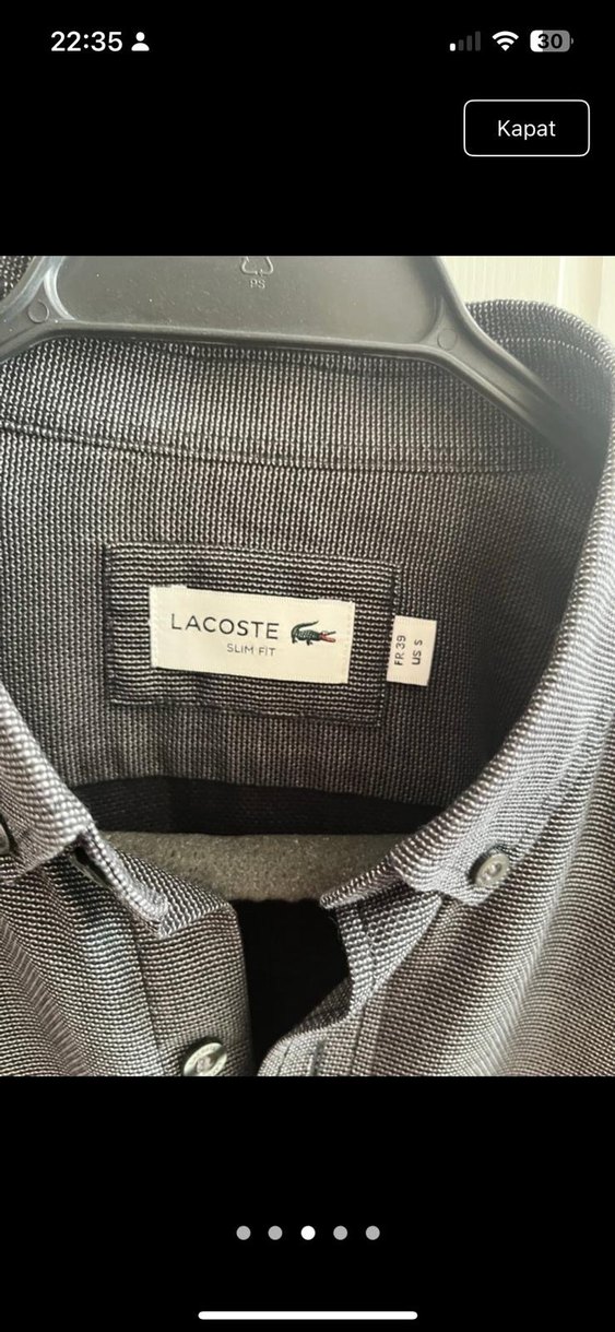 Düğmeli Gri Uzun Kollu Erkek Gömlek - Görsel 4