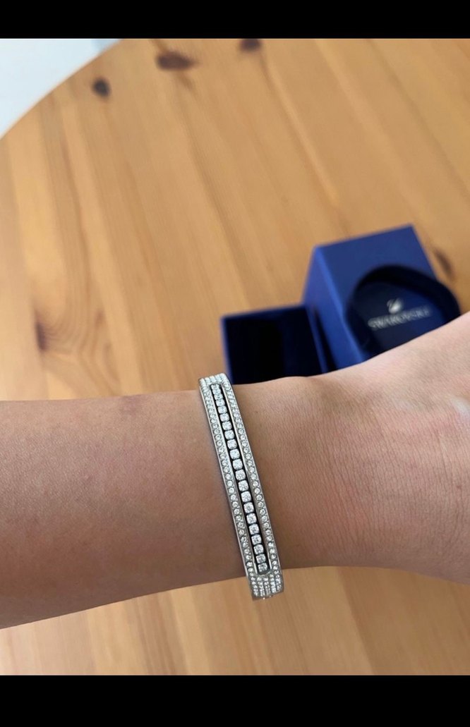 Swarovski Mavi Parlak Kadın Bileklik - Görsel 5