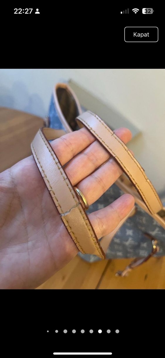 Louis Vuitton Gri Denim Kadın Omuz Çantası - Görsel 3