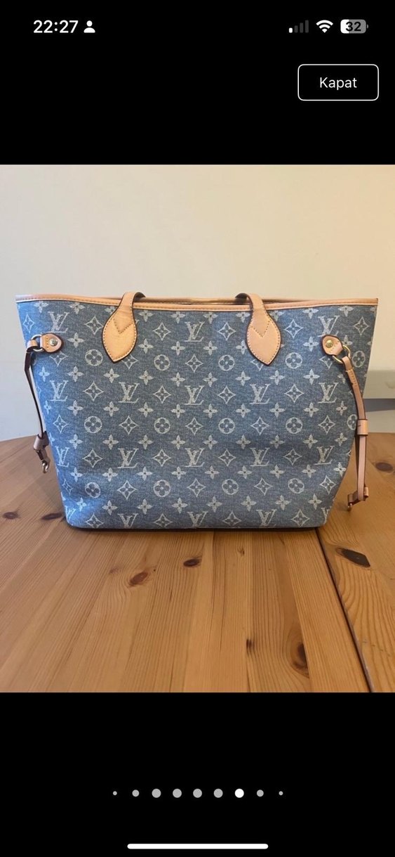 Louis Vuitton Gri Denim Kadın Omuz Çantası - Görsel 5