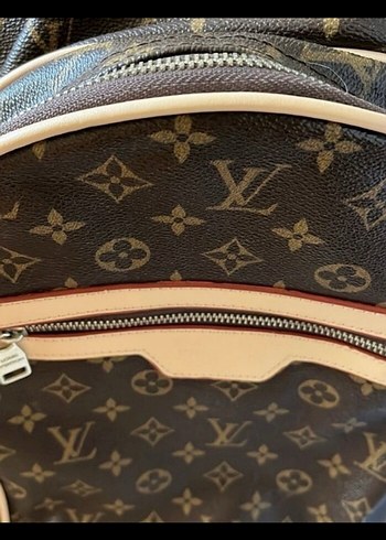 Klasik Parisli Desenli Kahverengi Deri Sırt Çantası - Görsel 4