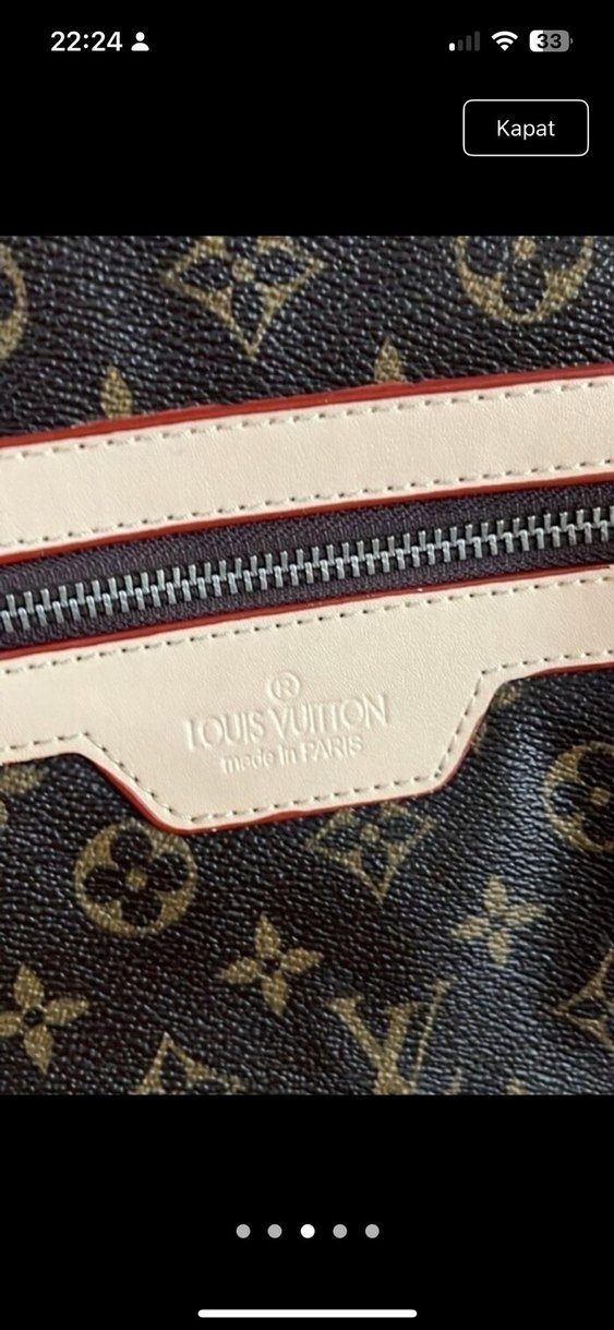 Klasik Parisli Desenli Kahverengi Deri Sırt Çantası - Görsel 2