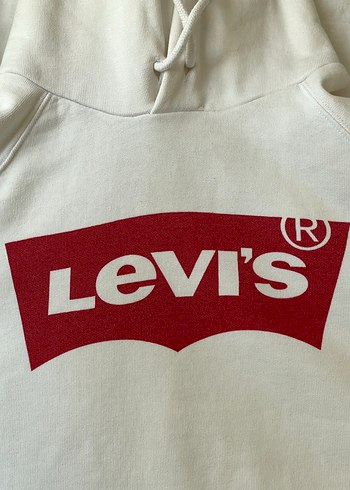 s Beden Levi's Beyaz Kapüşonlu Kadın Sweatshirt