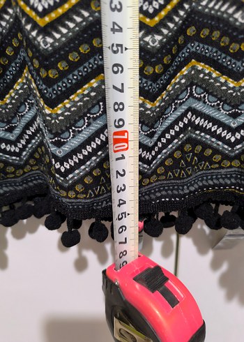 Bohem Siyah V Yaka Uzun Kollu Tunik - Görsel 6