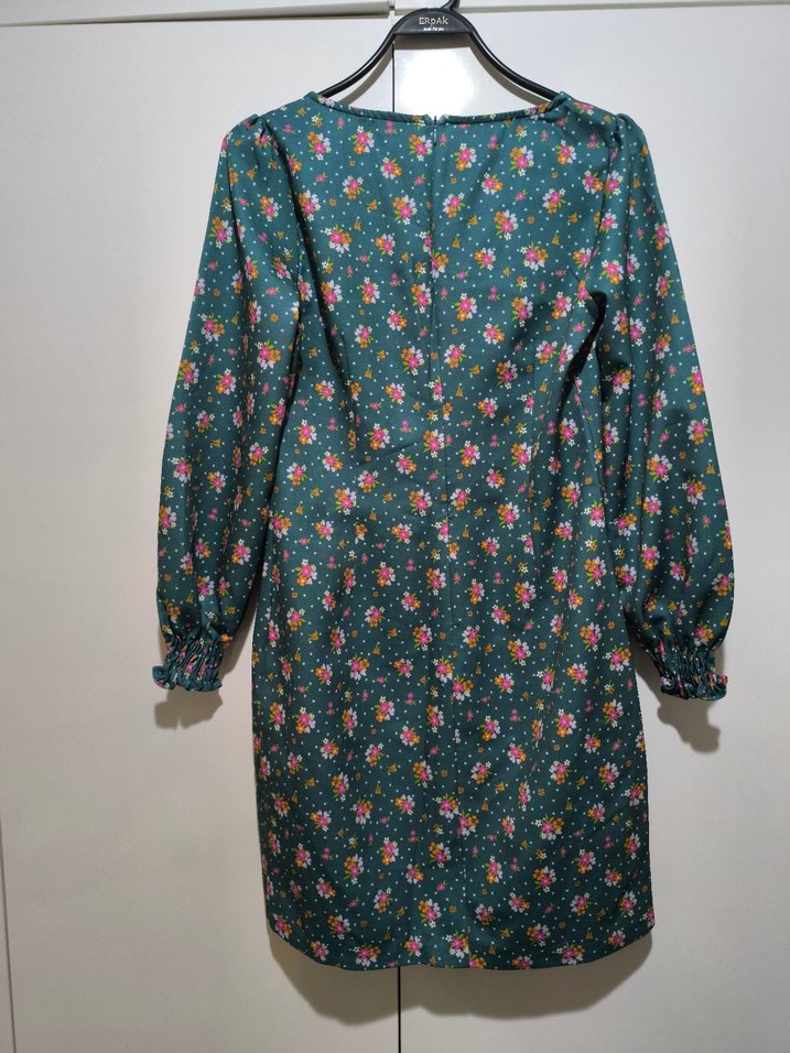 Çiçek Desenli Midi Kadın Elbise - Görsel 3