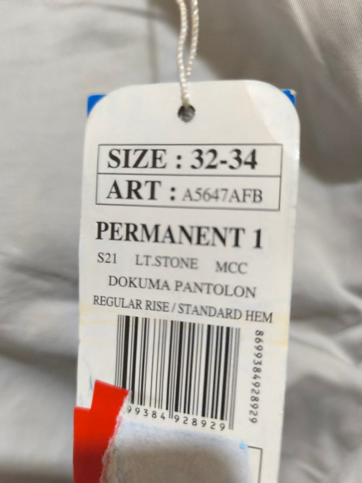 Gri Pamuklu Kemerli Erkek Pantolon - Görsel 3