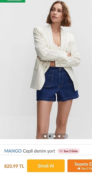 MANGO cepli denim şort