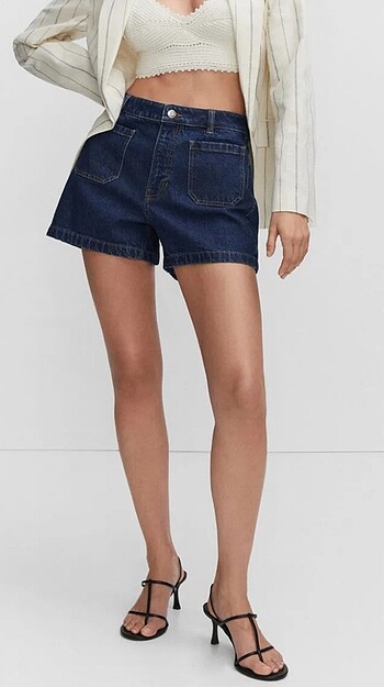 38 Beden MANGO cepli denim şort