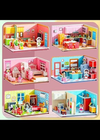 Ev Serisi 4'lü Puzzle 3D Seti - Görsel 3