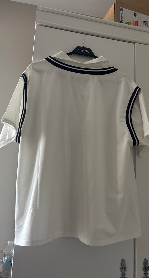 Beyaz Baskılı Tişört, Kısa Kollu - Görsel 3