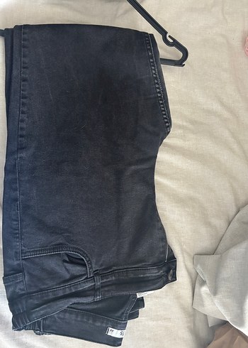 48 Beden siyah Renk Siyah Fermuarlı Dar Kesim Kadın Kot Pantolon