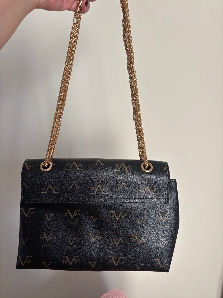 Zincir Detaylı Siyah Deri Kadın Çanta - Görsel 2