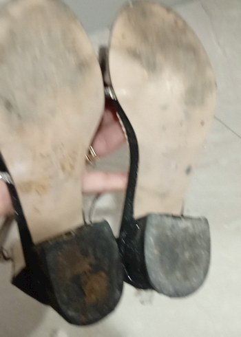 Siyah Yılan Desenli Dolgu Topuklu kız çocuk Ayakkabı - Görsel 3