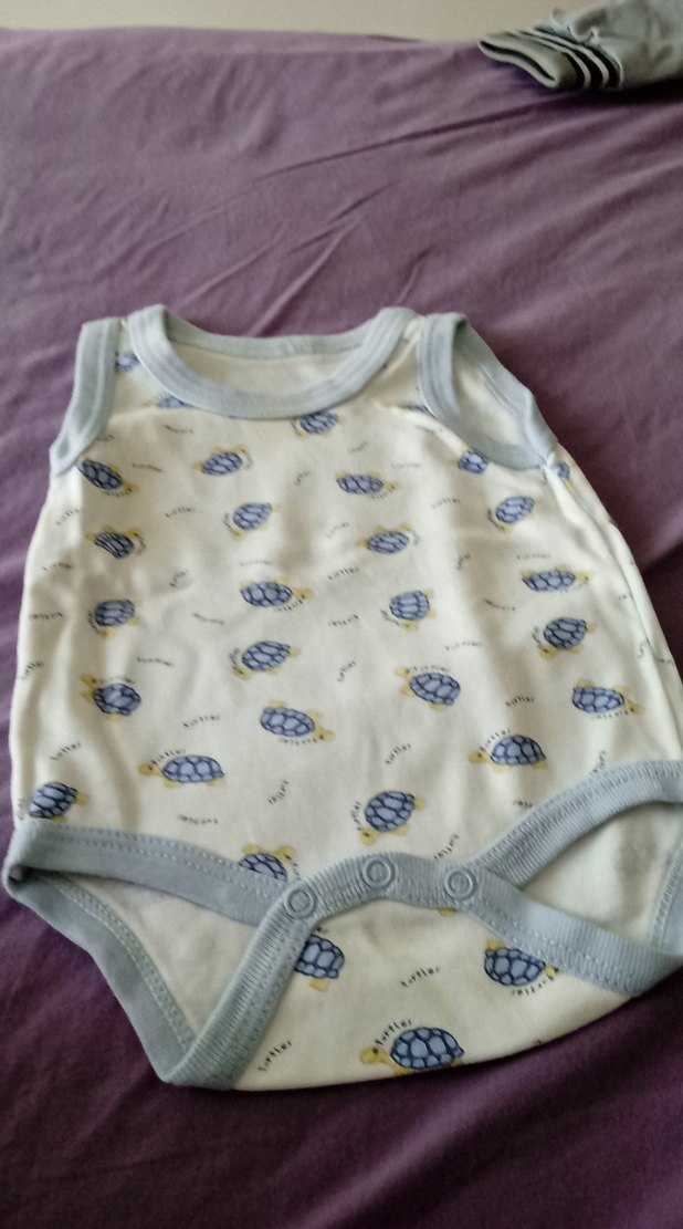 Bebek Erkek Kolsuz Body, Boğazlı, Düğmeli - Görsel 2