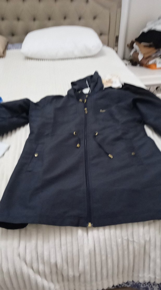 bayan koyu gri Uzun Denim Yağmurluk ve Pantolon yağmurluk 79 cm - Görsel 2
