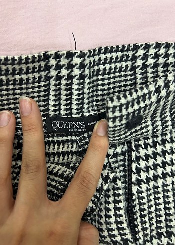 Gri Pilili Midi Kumaş Kadın Pantolon - Görsel 2