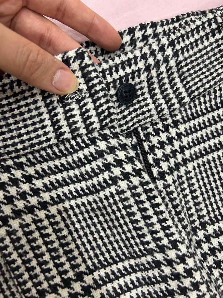 Gri Pilili Midi Kumaş Kadın Pantolon - Görsel 3