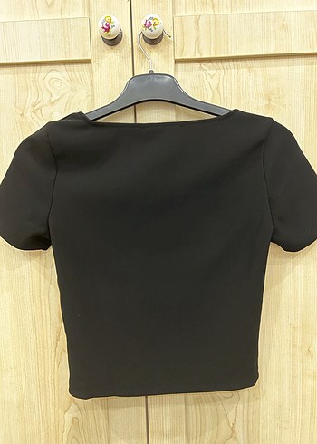 Siyah Kısa Kol Mini Kadın Bluz - Görsel 4
