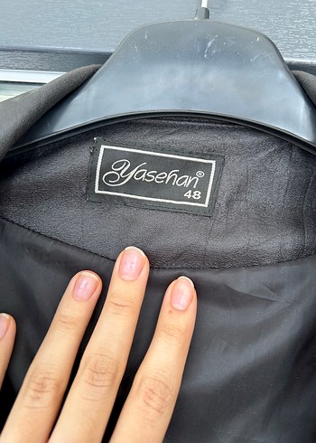 Gri Deri Uzun Kadın Ceket - Görsel 4