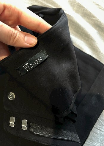 Siyah Midi Kadın Kumaş Pantolon - Görsel 2