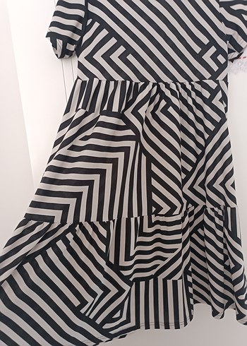 Zara Zebra Desenli Bohem kisa Elbise