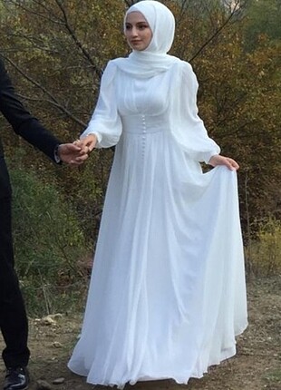 Tesettür nikah elbisesi