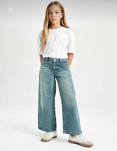 9 Yaş Beden mavi Renk Defacto kız çocuk jean wide leg 9-10 yaş