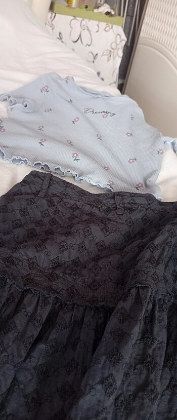 36 Beden gri Renk Koton etek bluz