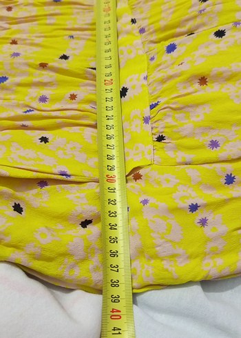 Sarı Tie-Dye Salaş Pilili Kadın Pantolon - Görsel 11