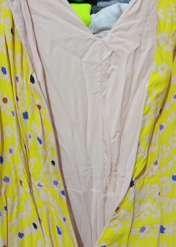 Sarı Tie-Dye Salaş Pilili Kadın Pantolon - Görsel 5