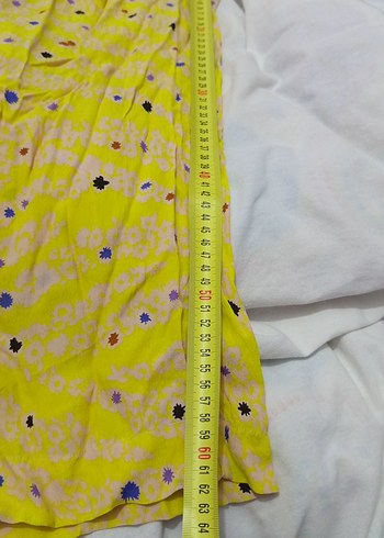 Sarı Tie-Dye Salaş Pilili Kadın Pantolon - Görsel 12