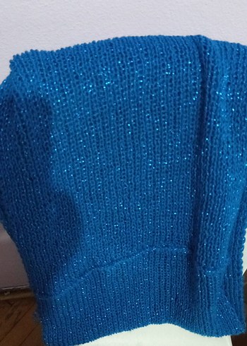 Mavi Örgü boyunluk - Görsel 6