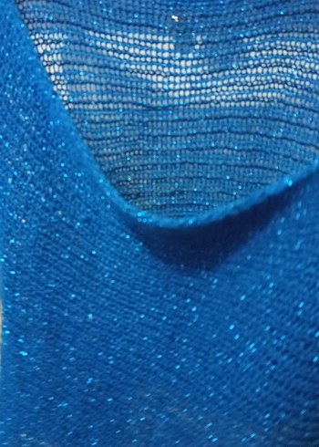 Mavi Örgü boyunluk - Görsel 2