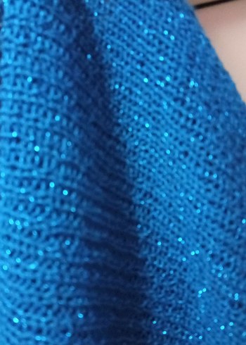 Mavi Örgü boyunluk - Görsel 4