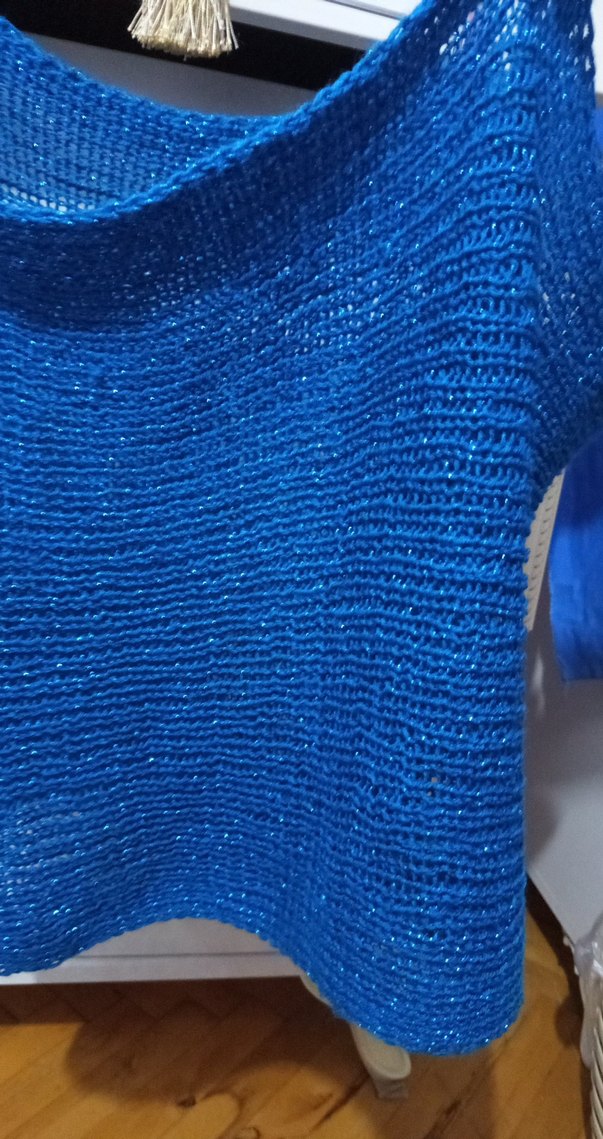 Mavi Örgü boyunluk - Görsel 3